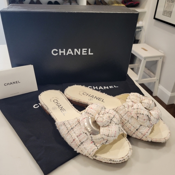 CHANEL Shoes - Chanel tweed slides
